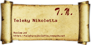 Teleky Nikoletta névjegykártya